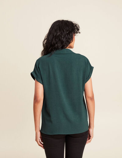 Blouse manches courtes vert foncé femme