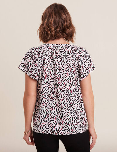 Blouse manches courtes beige femme