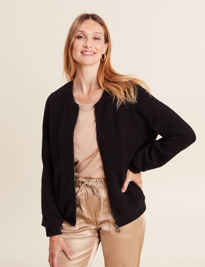 Gilet réversible manches longues noir femme