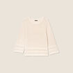 Pull manches 3/4 ajouré ecru femme