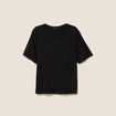 T-shirt col rond manches courtes noir femme