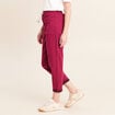 Pantalon coupe mom 7/8&egrave;me rouge fonc&eacute; femme