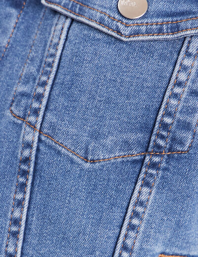 Veste cintr&eacute;e denim stone femme
