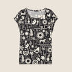 T-shirt manches courtes noir femme