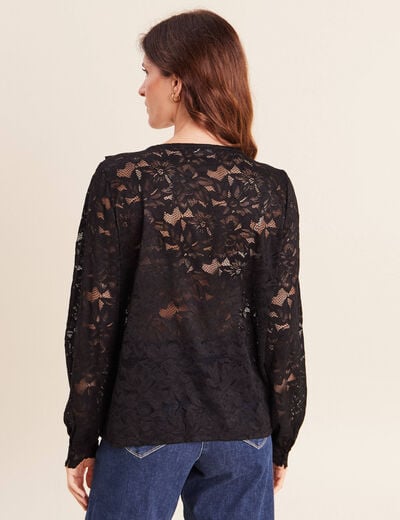 Blouse en dentelle noir femme