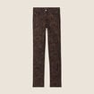 Pantalon coupe ajust&eacute;e enduit noir femme
