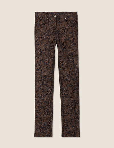 Pantalon coupe ajust&eacute;e enduit noir femme