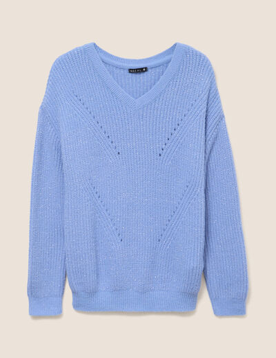Pull manches longues bleu ciel femme