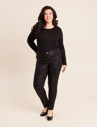 Pantalon magique Le L&eacute;ger enduit noir femme