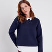 T-shirt manches longues bleu foncé femme