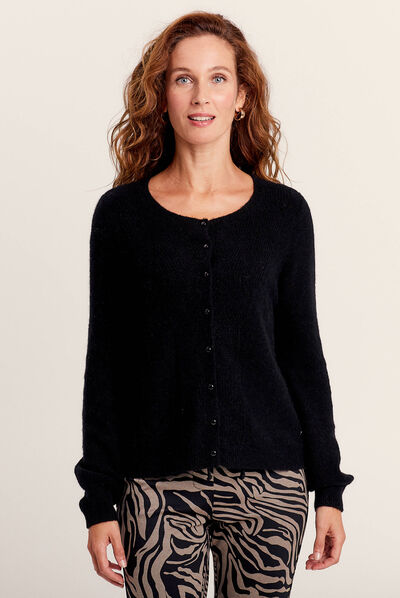 Gilet manches longues noir femme