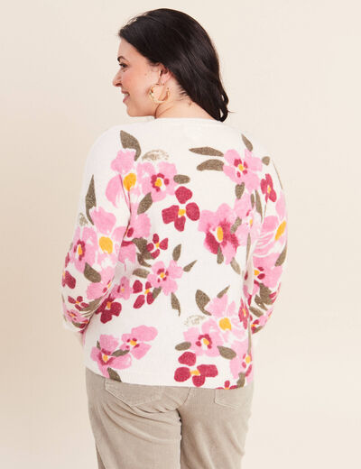 Pull manches longues multicolore femme