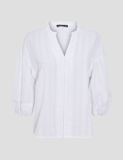 Blouse manches 3/4 ecru femme
