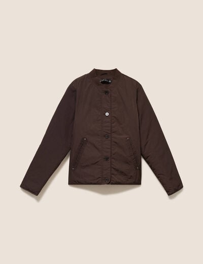 Doudoune doubl&eacute;e marron fonc&eacute; femme