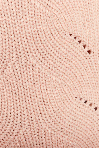 Pull manches longues vieux rose femme