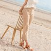 Pantalon ajusté 7/8ème beige femme
