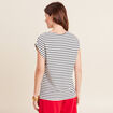 T-shirt manches courtes brodé blanc femme