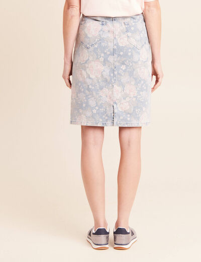 Jupe droite en jean taille standard rose femme