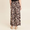 Pantalon fluide taille haute marron foncé femme