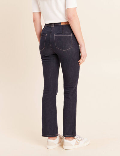 Jean raccourci coupe bootcut denim brut femme