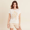 T-shirt manches courtes ecru femme