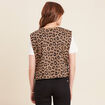 Pull 2 en 1 manches courtes marron femme