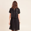 Robe courte &eacute;vas&eacute;e col rond 2 en 1 noir femme