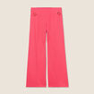 Pantalon large avec boucles rose framboise femme