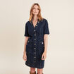 Robe droite en jean denim brut femme