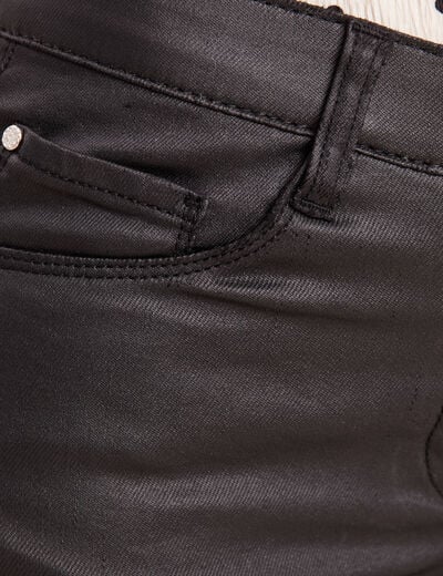 Pantalon magique L'Unique enduit noir femme