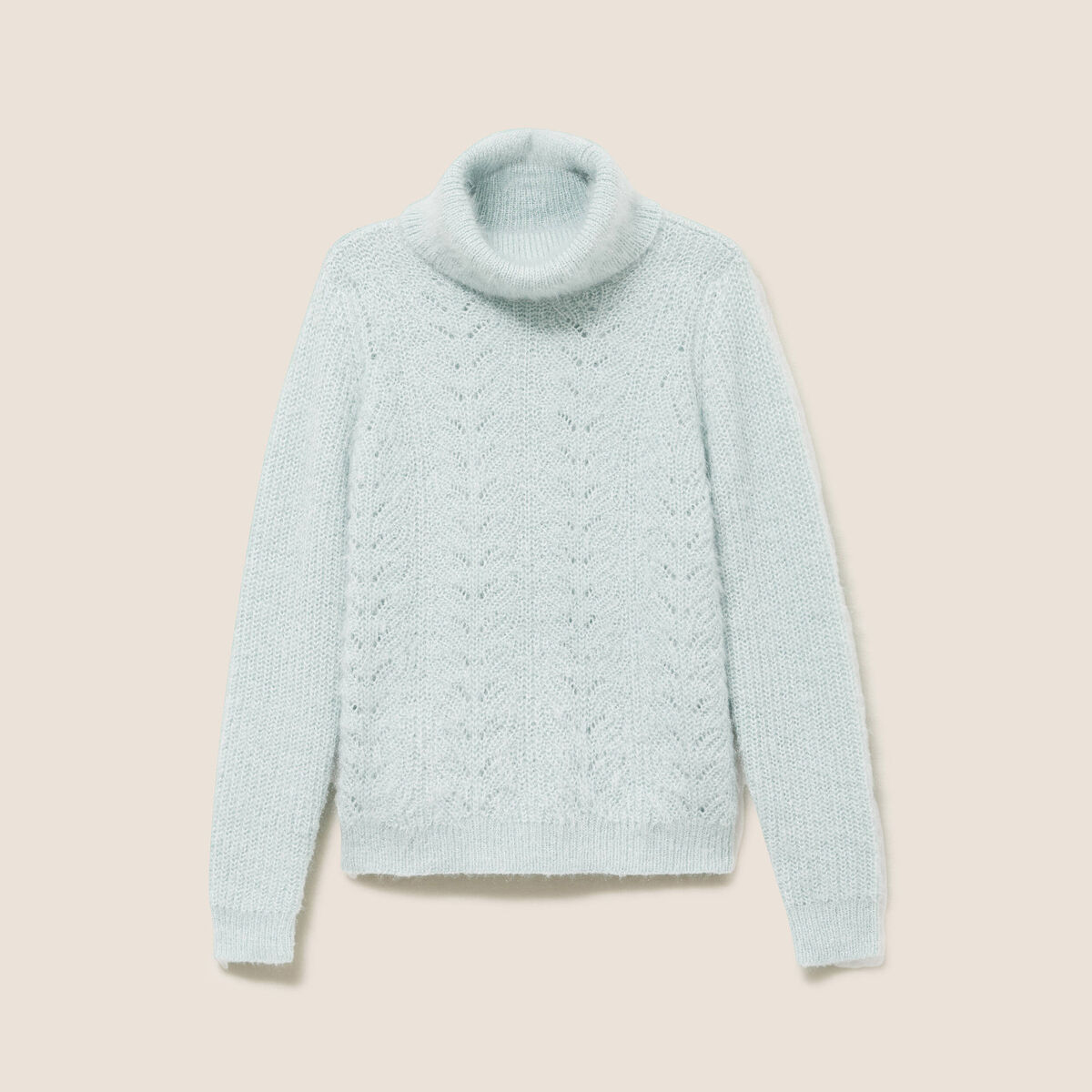 Pull droit manches longues vert pastel femme