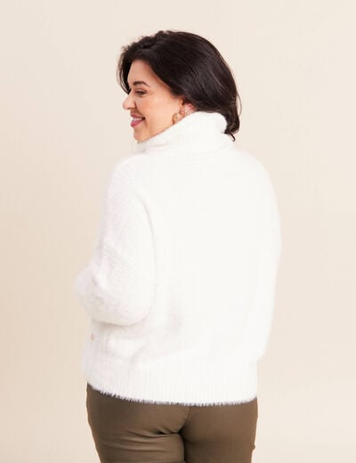Pull manches longues ecru femme