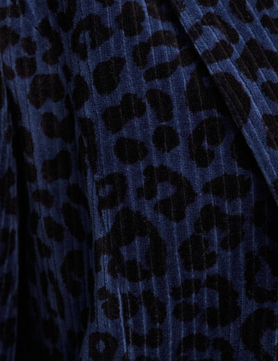 Veste tailleur velours bleu femme