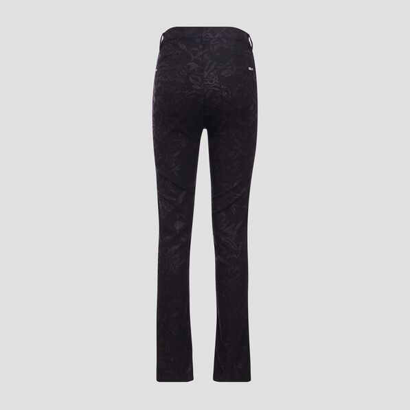 Pantalon ajusté denim noir femme
