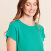 T-shirt bi-mati&egrave;re manches courtes vert menthe femme