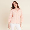 Chemise manches 3/4 orange femme
