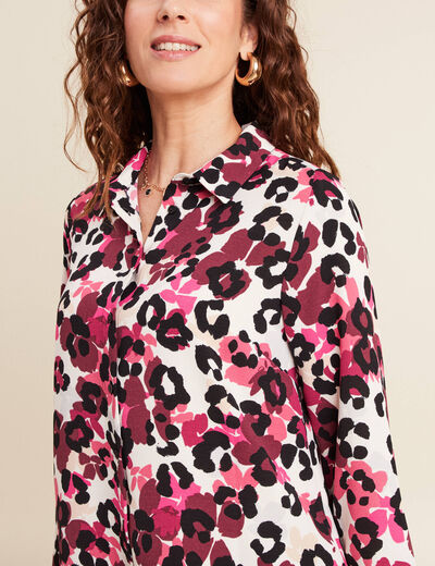 Chemise manches longues bordeaux femme