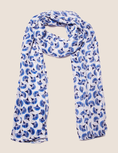 Foulard avec sequins bleu marine femme