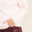Pull col montant doux rose clair femme