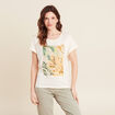 T-shirt manches courtes ecru femme