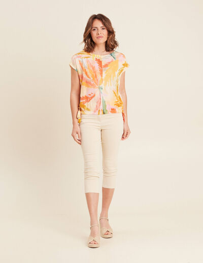 Top bas resserré multicolore femme