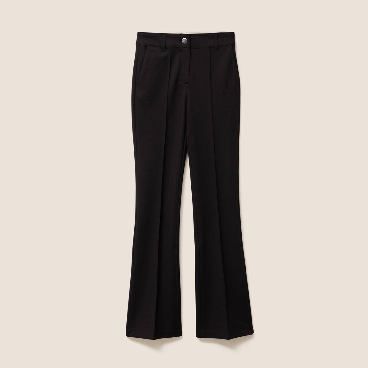 Pantalon bootcut maille milano noir femme