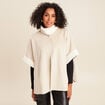 Poncho cape coupe ample ivoire femme