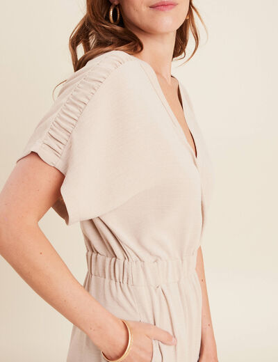 Combinaison col croisé gris clair femme