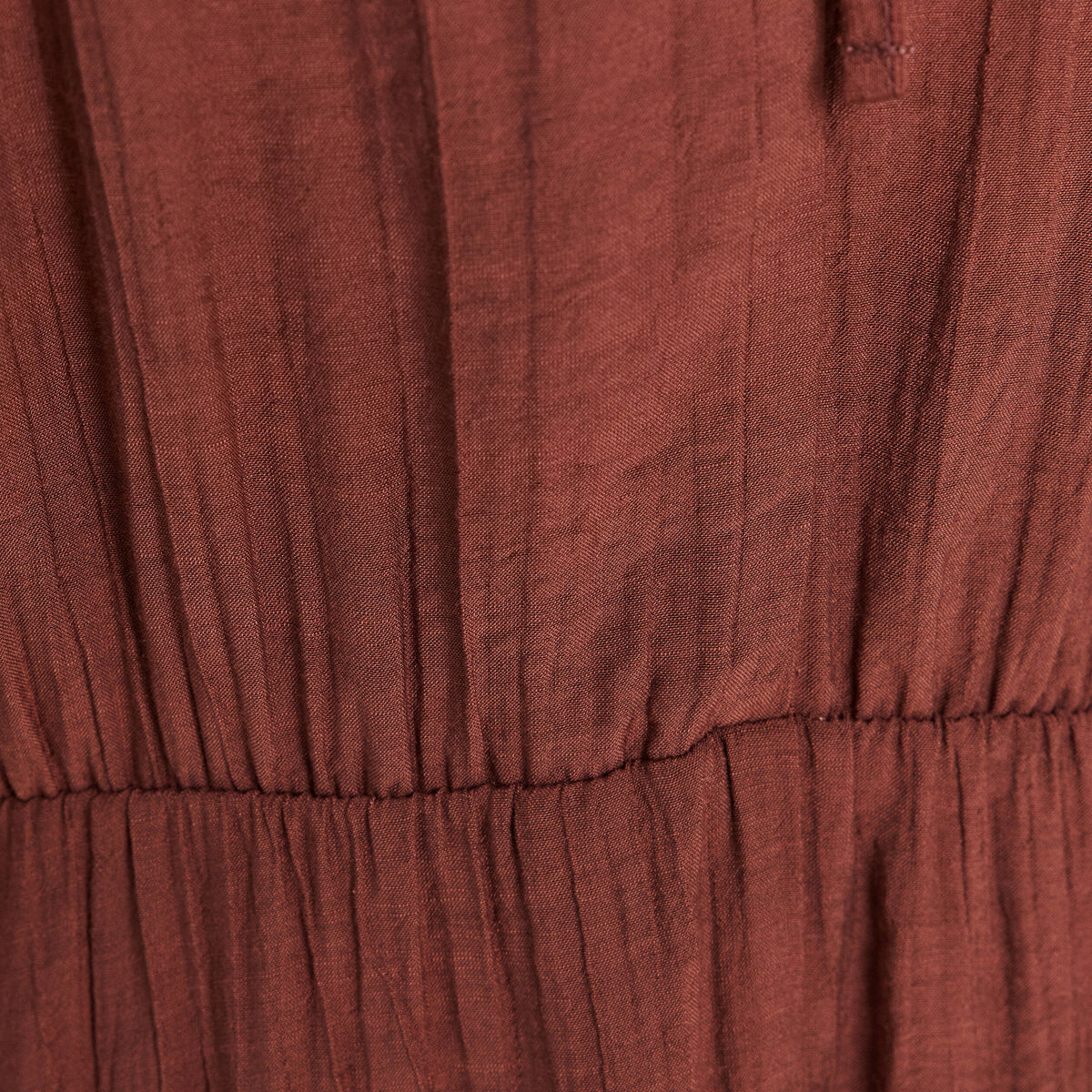 Robe longue &eacute;vas&eacute;e manches courtes marron femme