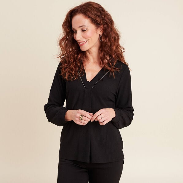t shirt manches longues noir femme T-shirt manches longues noir femme