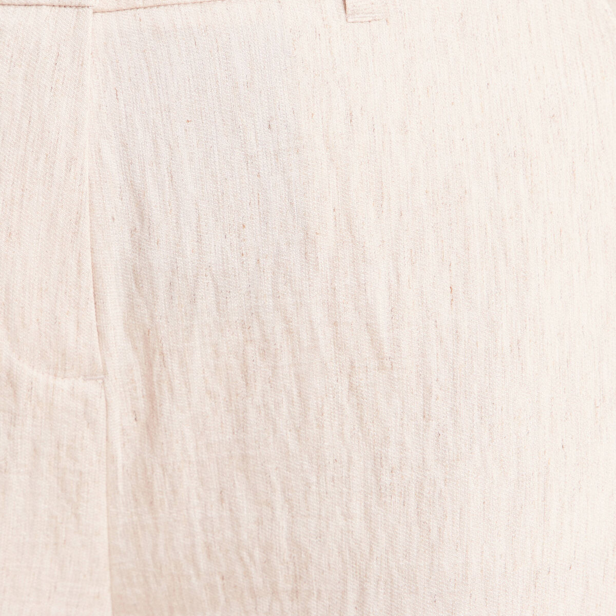 Pantalon large taille haute beige femme