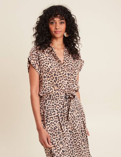Blouse manches courtes sable femme