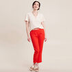 Blouse manches courtes brodée ivoire femme