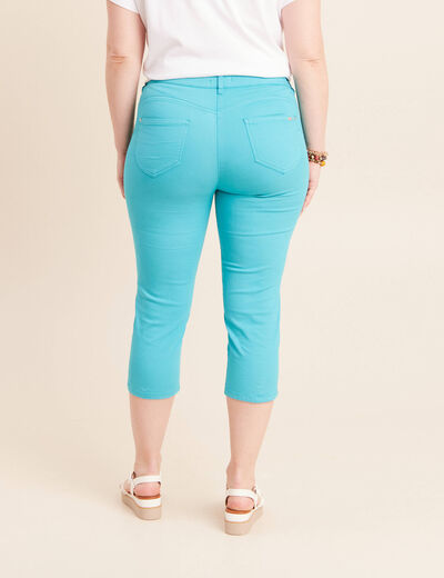 Pantacourt magique Le L&eacute;ger coupe droite vert turquoise femme